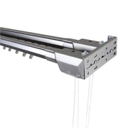 Silver Heavy Duty Traverse Double Rod - Center Open 66 to 120 inch 66 to 120 inch