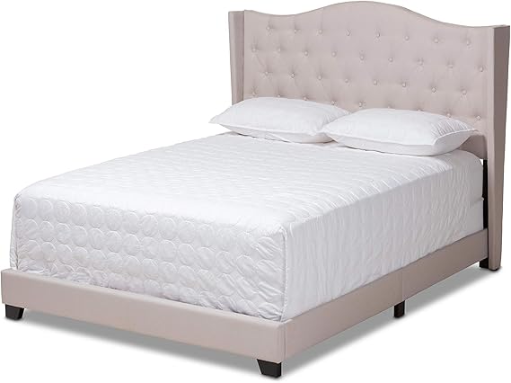 Baxton Studio Beds (Need box spring), Queen, Beige