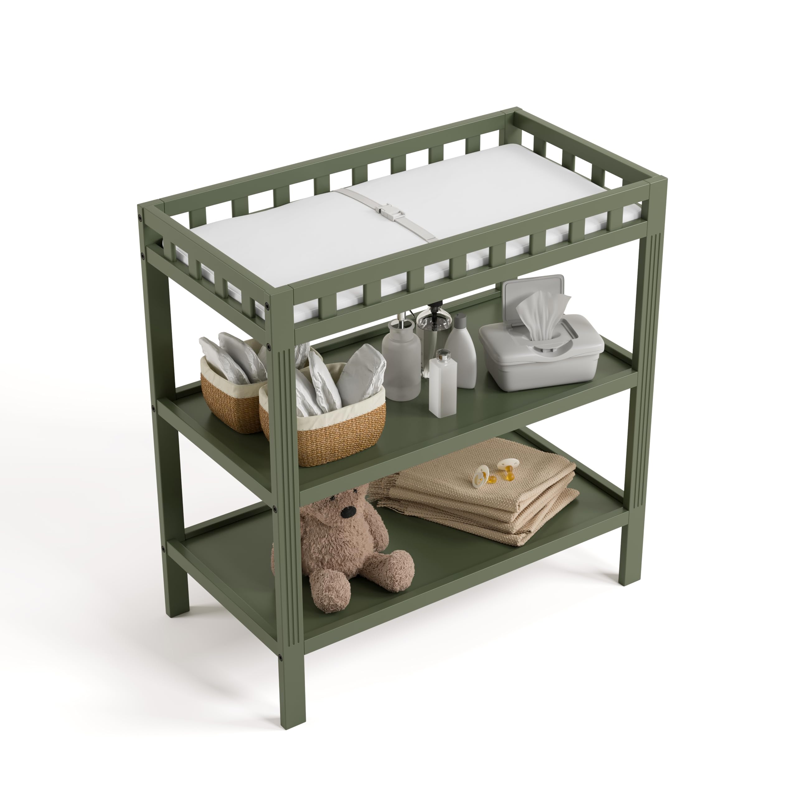 Morningside Changing Table (Olive) – GREENGUARD Gold Certified Baby Changing Table