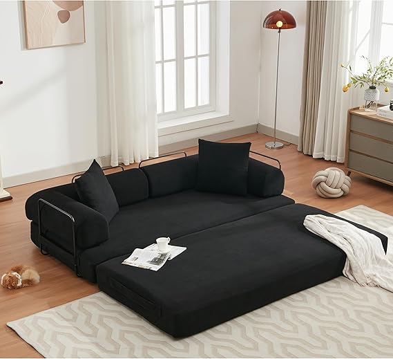 Convertible Floor Sofa Bed with Storage Pocket
