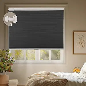 No Drill No Tools Cordless Cellular Shades, Blackout Thermal Insulation Honeycomb Blinds