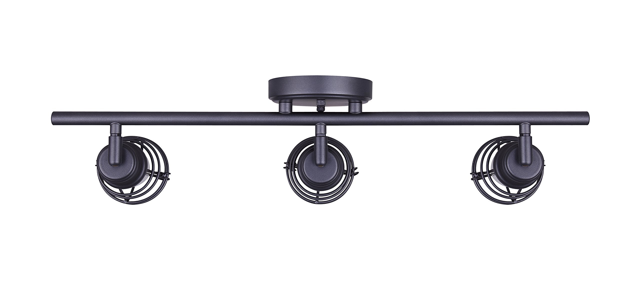 IT611A03GPH Otto 3 Light Track Rail Graphite with Metal Cage Shades