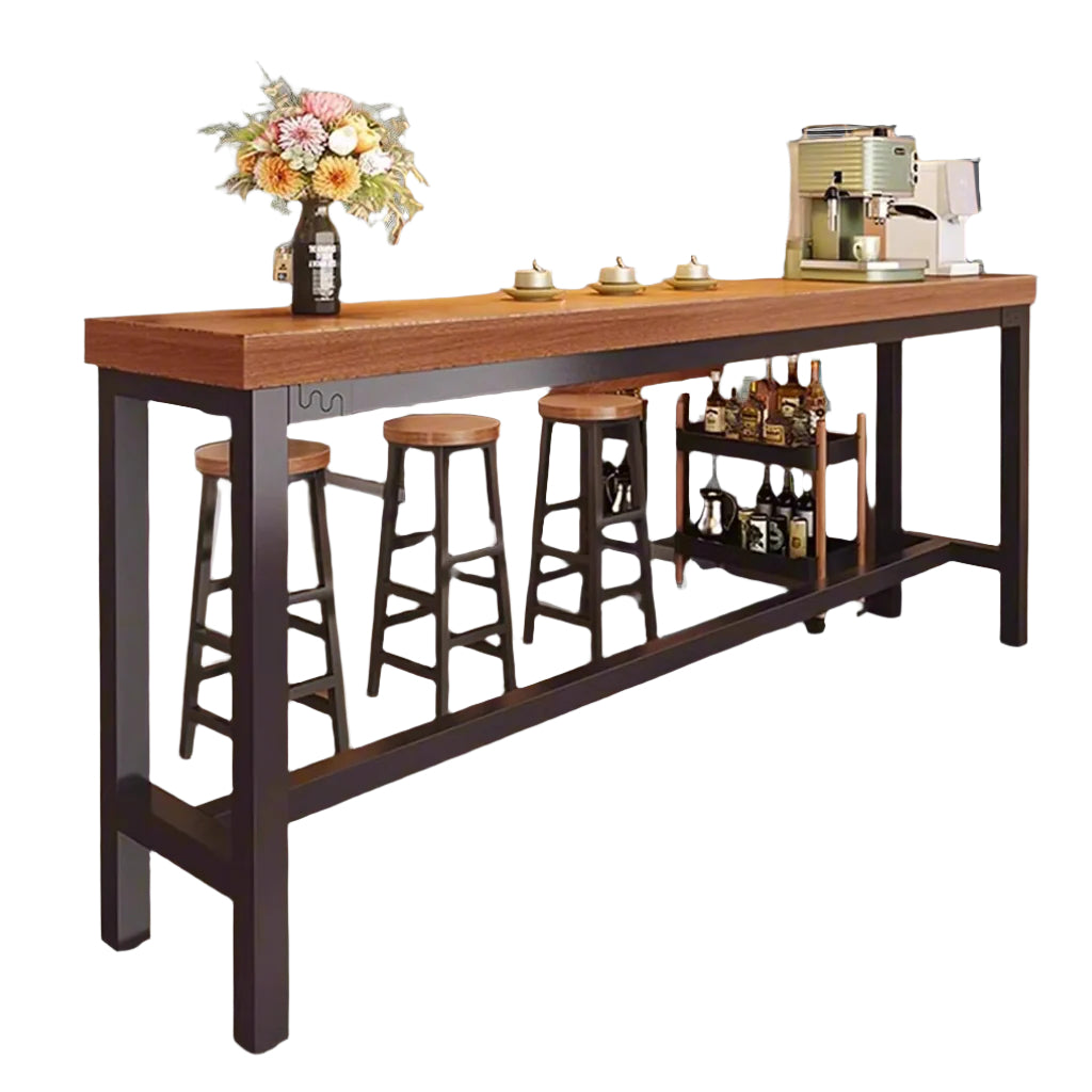 Narrow Bar Table,Industrial Bar Table,Solid Wood Edge Bar Height Table