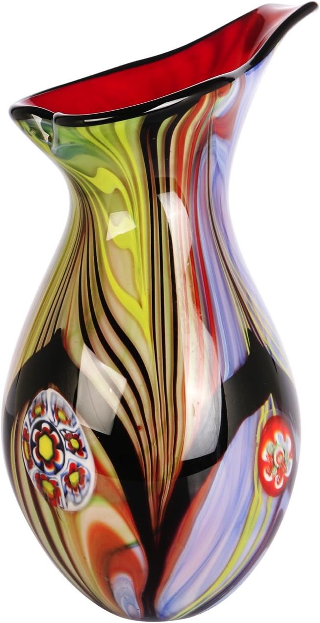 Blown Abstract Teardrop Art Glass Vase for Decor Centerpiece Table Decoration