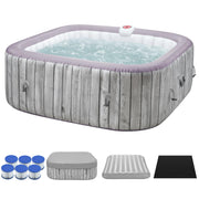 73" Inflatable Hot Tub,4-6 Person,Portable Hot Tub with 130 Soothing Bubble