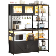 Bakers Rack with Power Outlet and LED Light