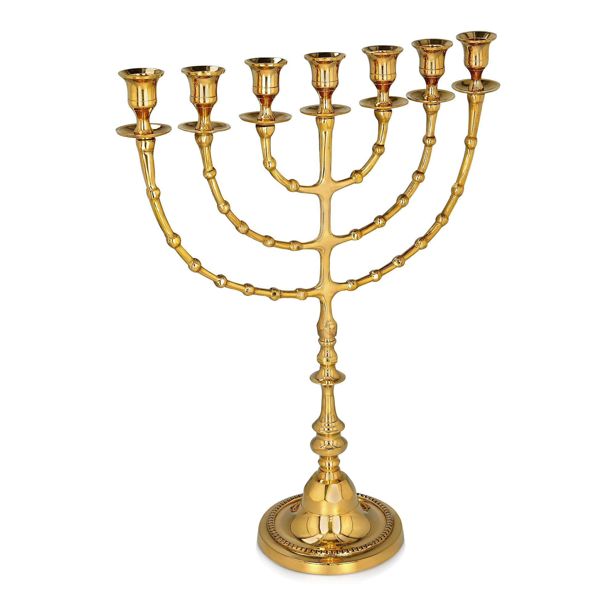 Brass 4898B, high 18",7 Branch, Menorah Candles, Menorah from Israel