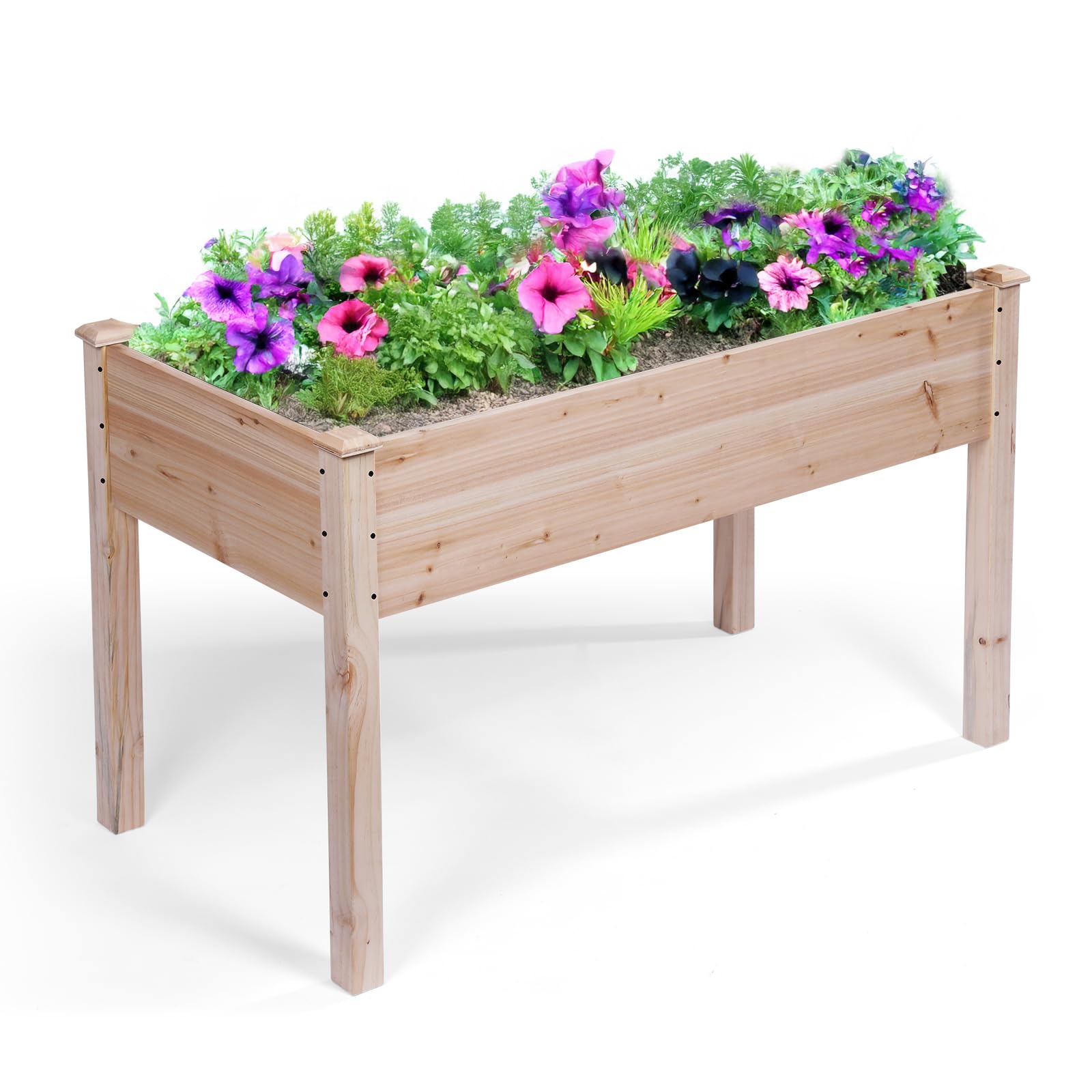 Wooden Raised Garden Bed | 48" x 24" x 30" Elevated Planter Box with Included Bed