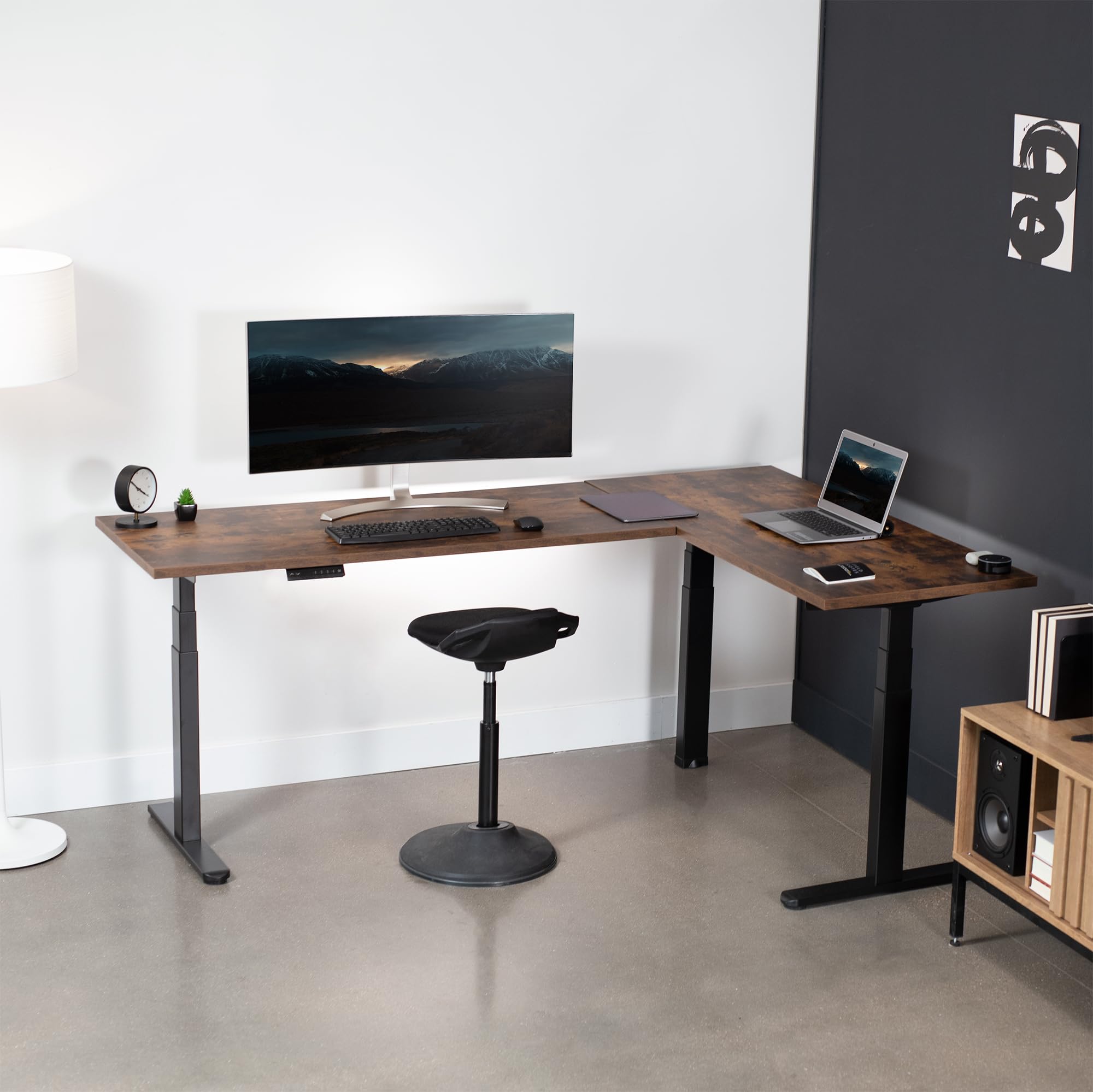 Electric Triple Motor Height Adjustable 3 Leg Corner Desk Frame
