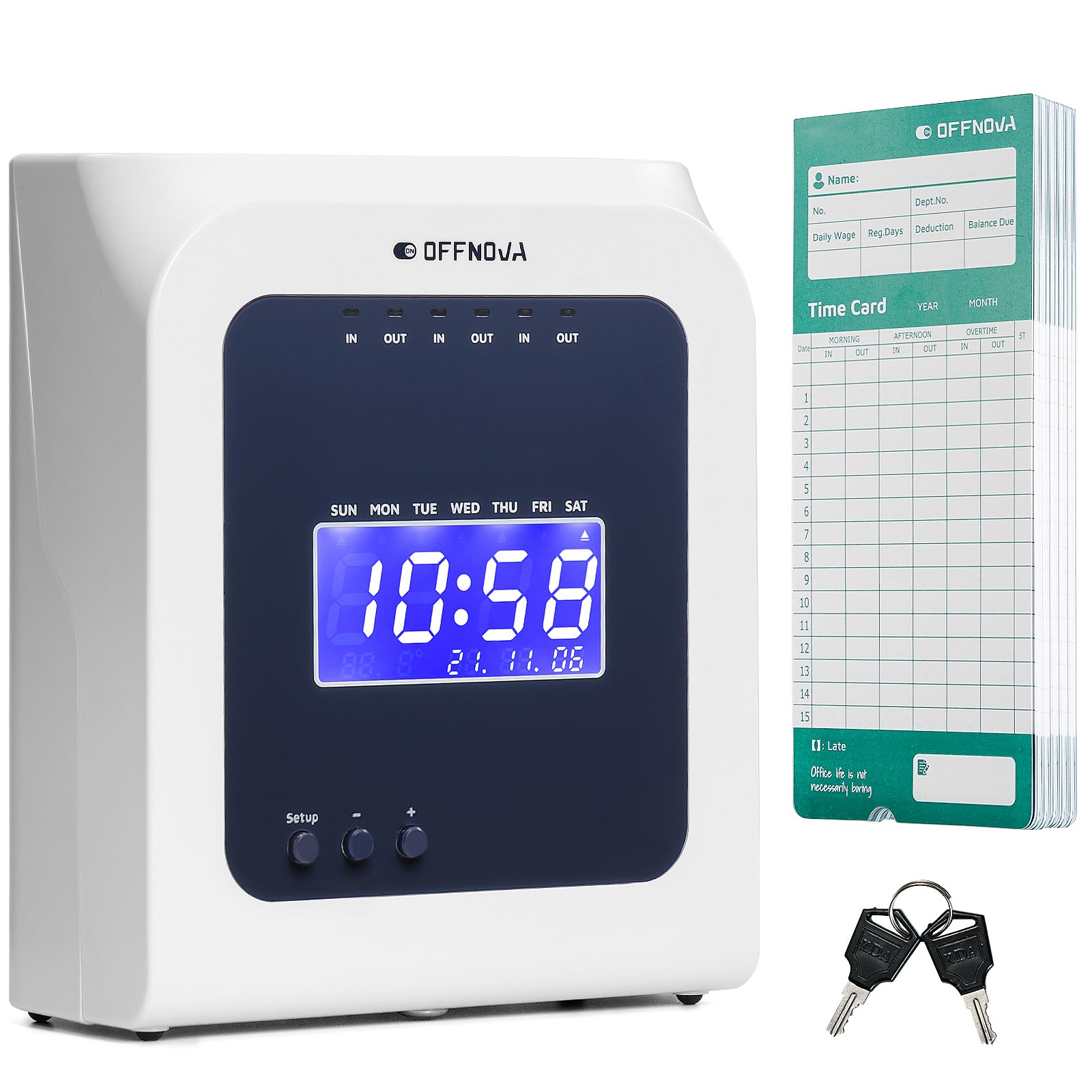 Thermal Time Clock for Employees Small Business, No Ink Ribbons or Network Needed