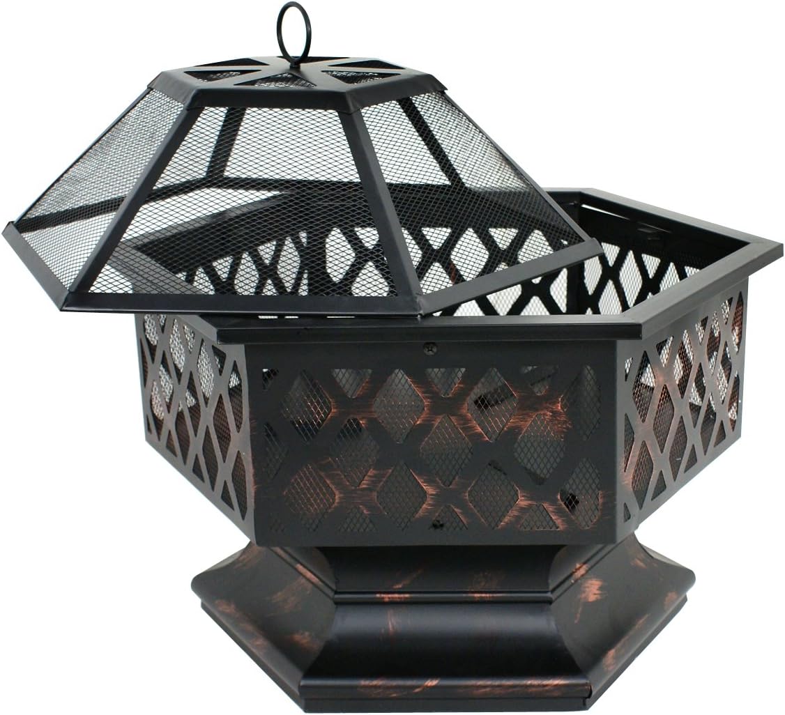Shaped Fireplace Outdoor Home Garden Backyard Firepit,Oil Rubbed Bronze