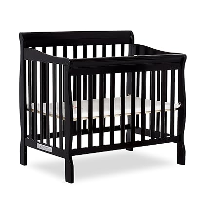 Aden 4-in-1 Convertible Mini Crib In Grey, Greenguard Gold Certified, Non-Toxic Finishess