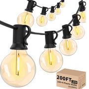 String Lights 200 FT, Patio Lights with 104 Shatterproof LED Bulbs, Commercial