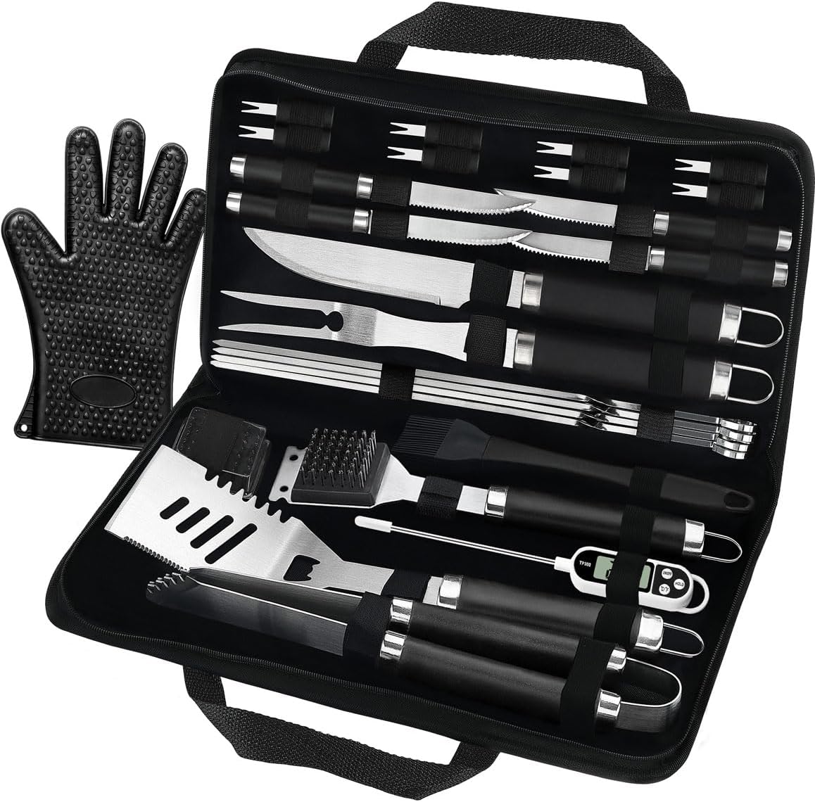 26PCS BBQ Accessories for Outdoor Grill Utensils Set Stainless Steel BBQ Tools Grilling Tools