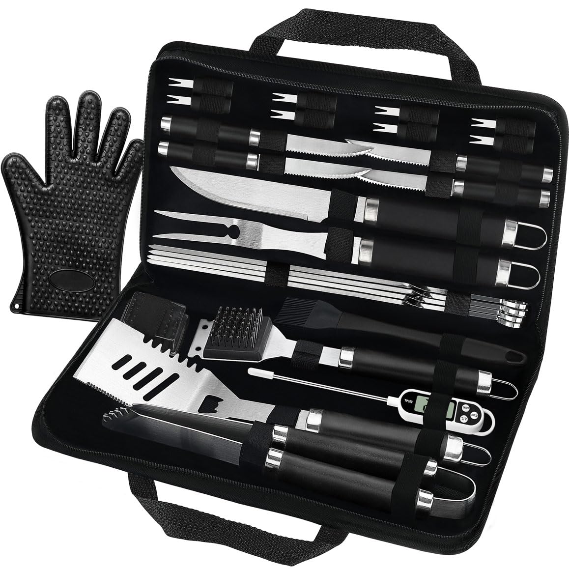 26PCS BBQ Accessories for Outdoor Grill Utensils Set Stainless Steel BBQ Tools Grilling Tools