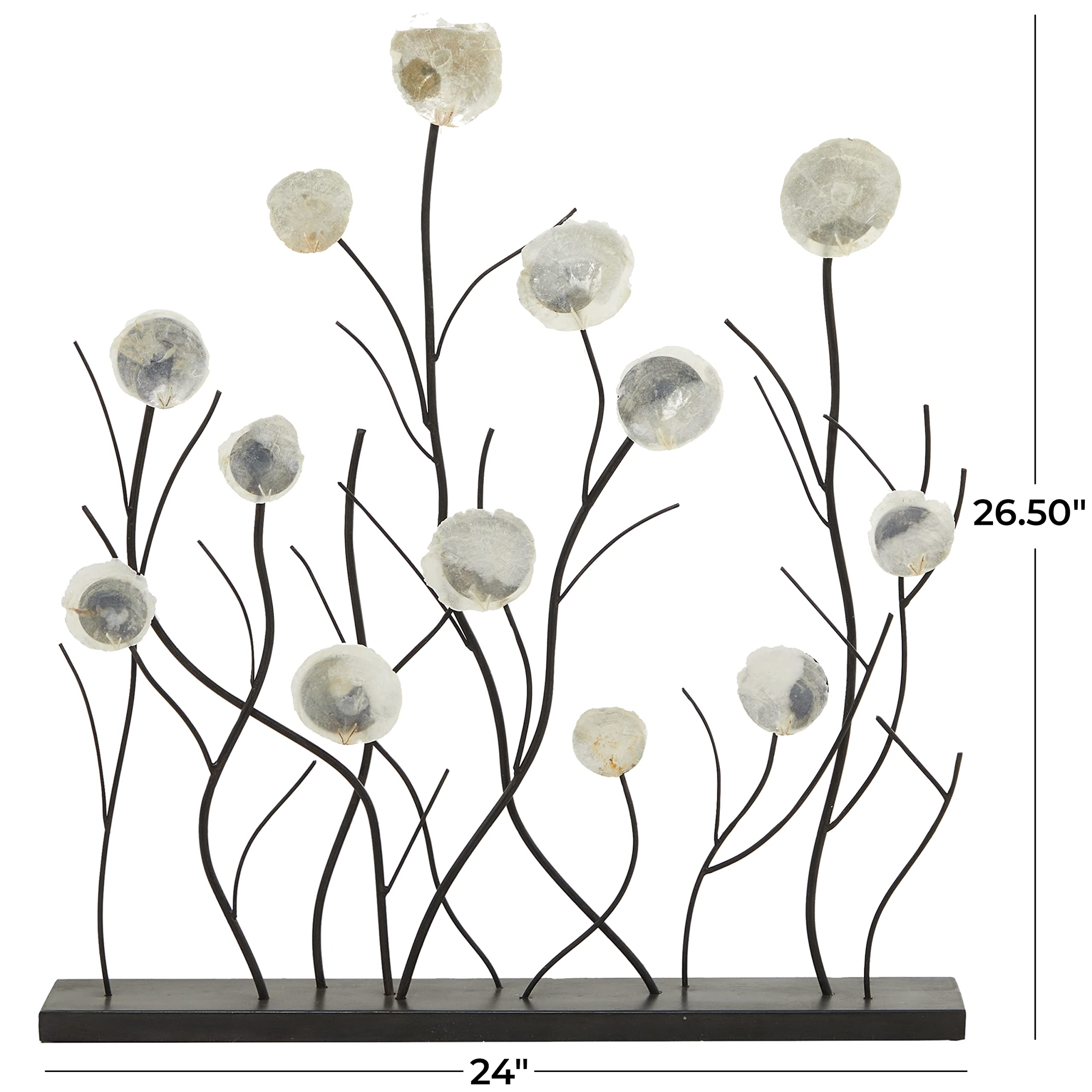 Floral Decorative Sculpture Home Decor Statue with Capiz Embellishments