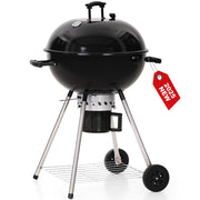 22 inch Kettle Charcoal BBQ Grill with Wheels, Portable Charcoal Grill