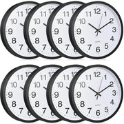 8 Pcs Wall Clock Bulk Large Silent Battery Operated Classroom Clocks Quartz Analog