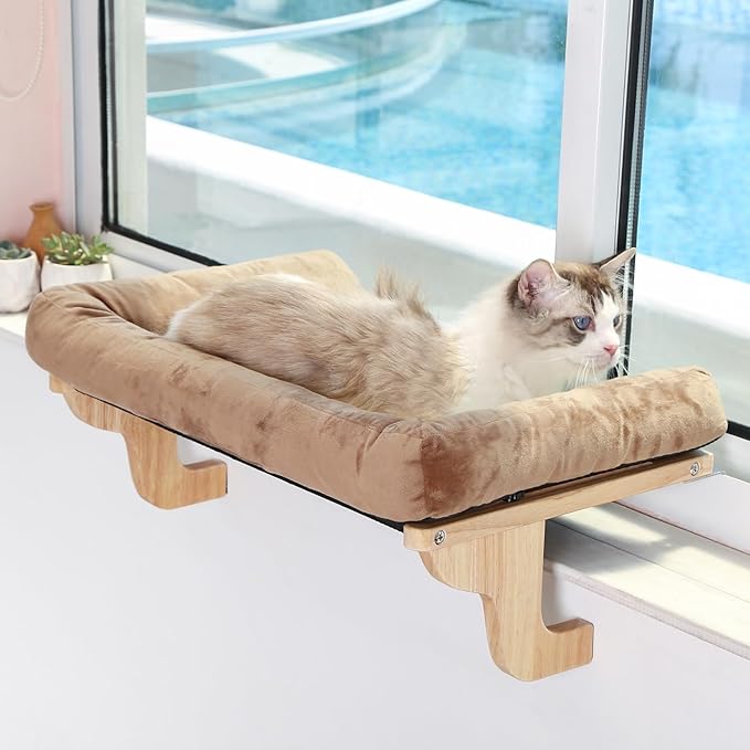Cat Perch for Window Sill with Bolster - Orthopedic Hammock Design