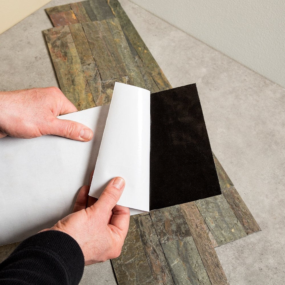 Peel and Stick Stone Overlay Kitchen Backsplash - Weathered Quartz