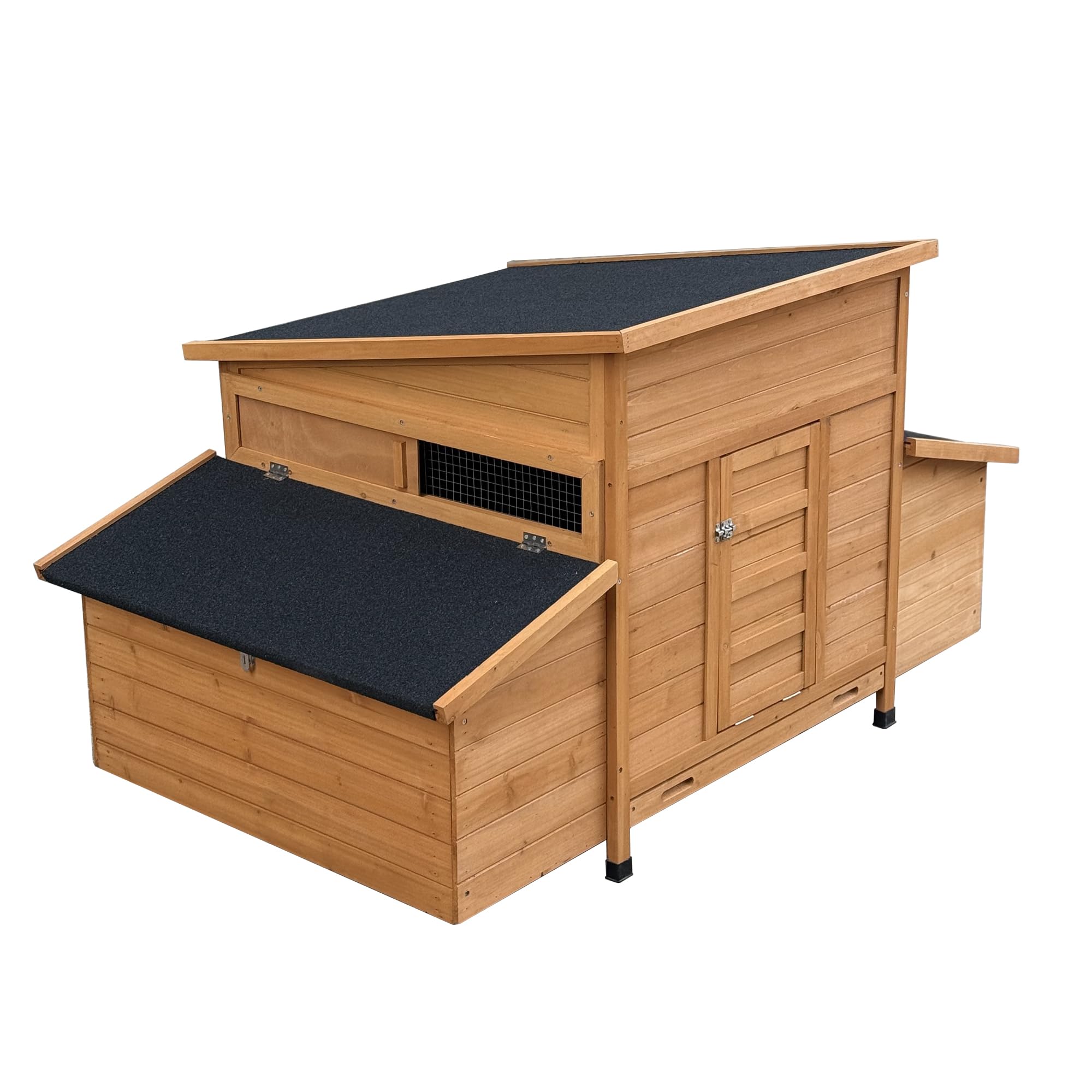 Chicken Coop, 55" Large Wooden Chicken Hutch with 6 Nesting Boxes