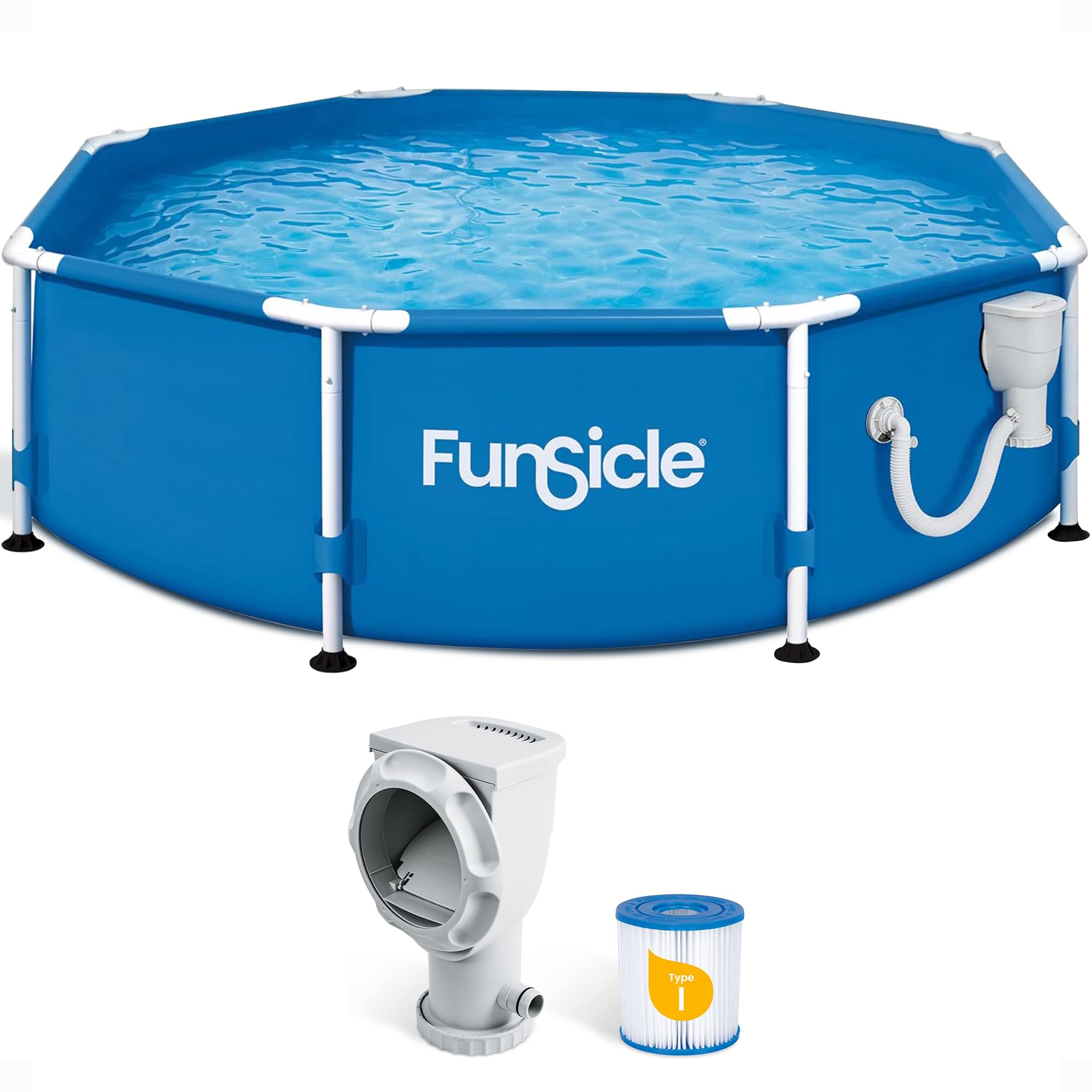 Active 8' x 30" Outdoor Round Frame Above Ground Swimming Pool Set