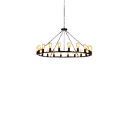 Wagon Wheel Chandelier, Large Black Farmhouse Chandelier for Dining Room Light Fixture