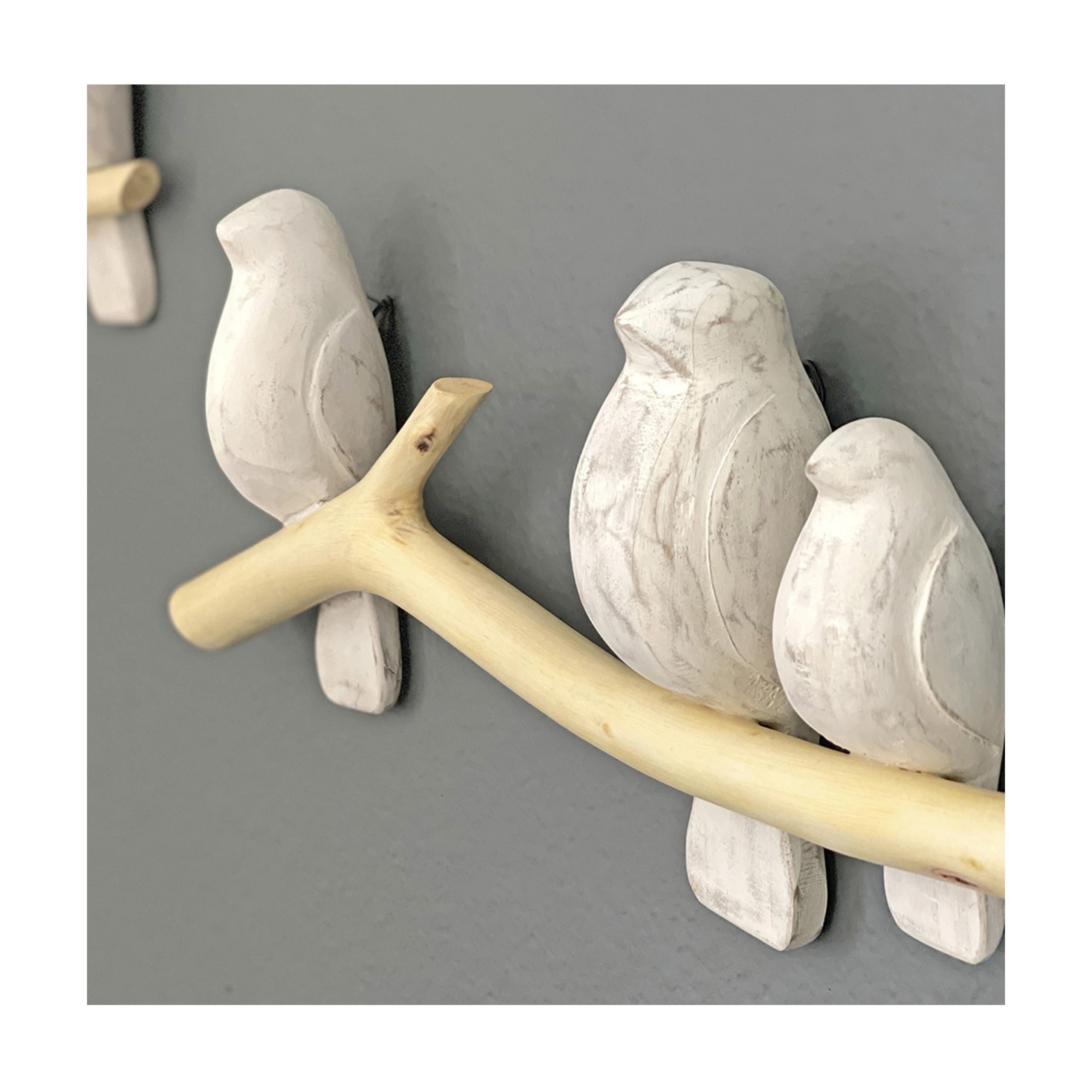 Handcrafted Wooden Bird Wall Decor, 2-Piece Set for Boys or Girls Woodland Nursery Decor