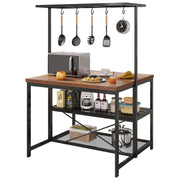 Kitchen Island with Storage, 47'Island Table for Kitchen with Seating Bakers