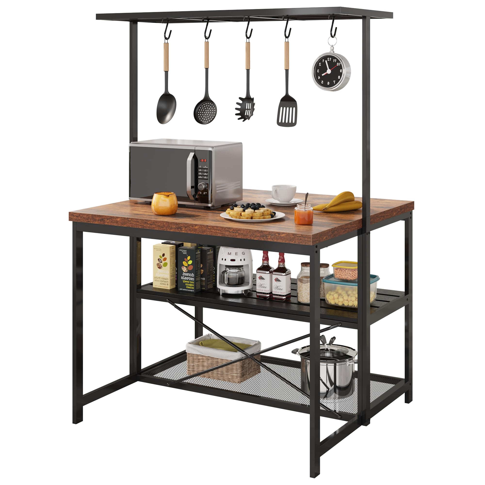 Kitchen Island with Storage, 47'Island Table for Kitchen with Seating Bakers