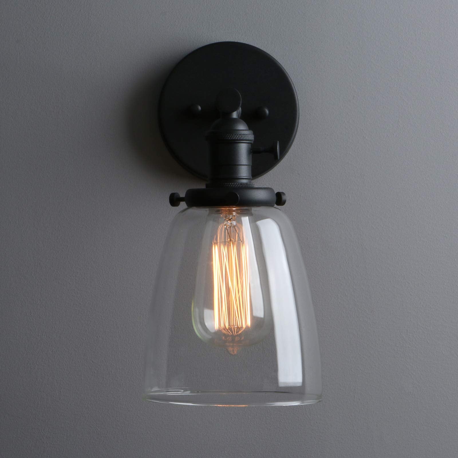Industrial Wall Sconce Light 1-Light Black Sconce