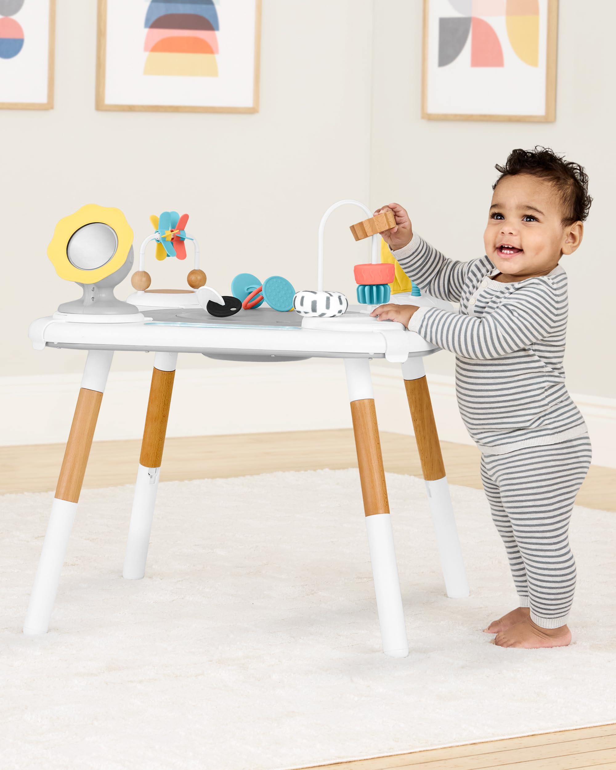 Montessori-Inspired 3-Stage Activity Center & Play Table for Baby Ages 4m+
