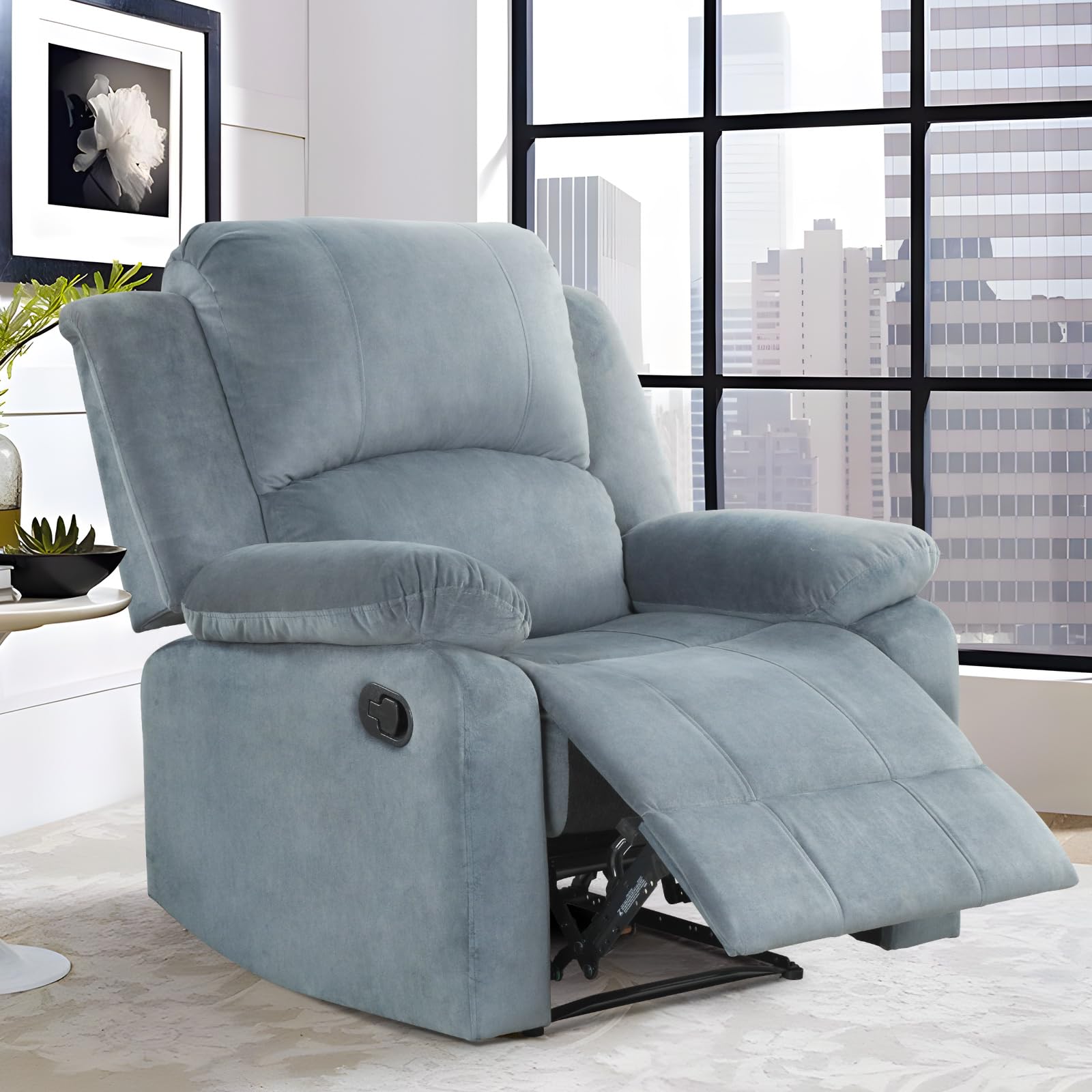 Fabric Manual Recliner Chair for Adults, Comfy Reclining Chairs