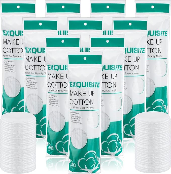 2500 Pcs Cotton Rounds Bulk Exfoliating Rounds Cotton Rounds for Face Makeup
