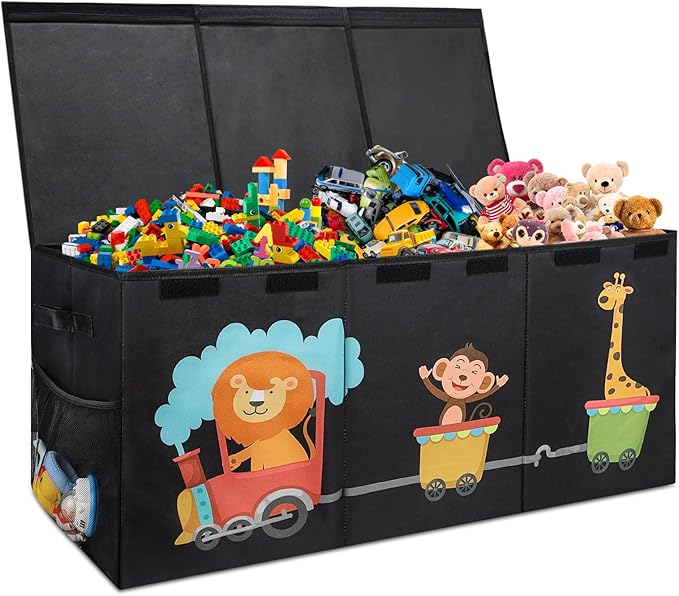 Extra Large Toy Storage Organizer with Lid, Large Toy Box Collapsible Toy Chest Storage Box