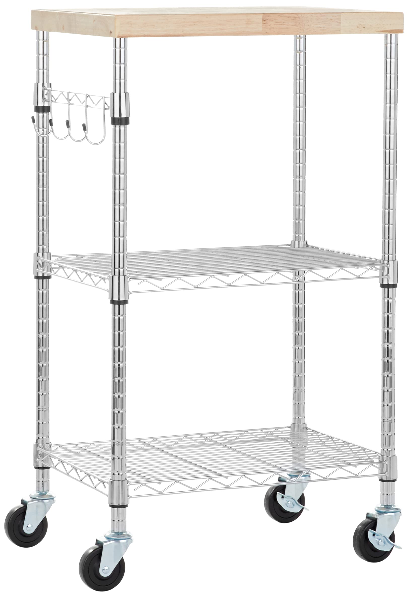 Portable Kitchen 3-Tier Storage Rack on Caster Wheels
