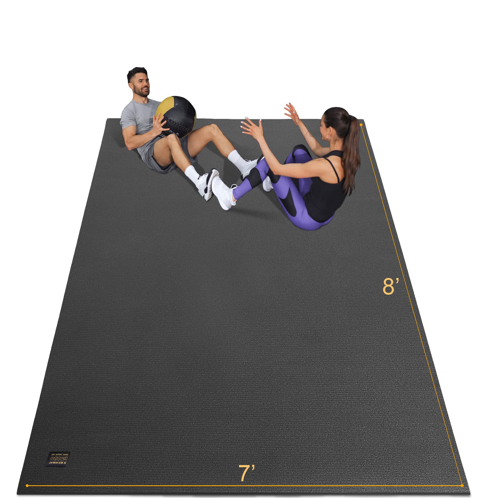 Extra Wide Large Exercise Mat 12'x7'/10'x7/8'x7(7mm), Thick Workout Mats