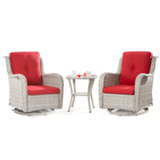 Outdoor 360 Degree Swivel Rocker Patio Chairs Sets of 2 and Matching Side Table