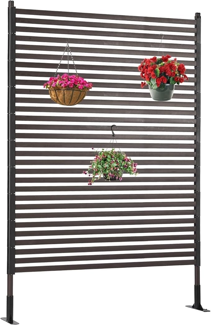 Metal Outdoor Privacy Screen with Stand