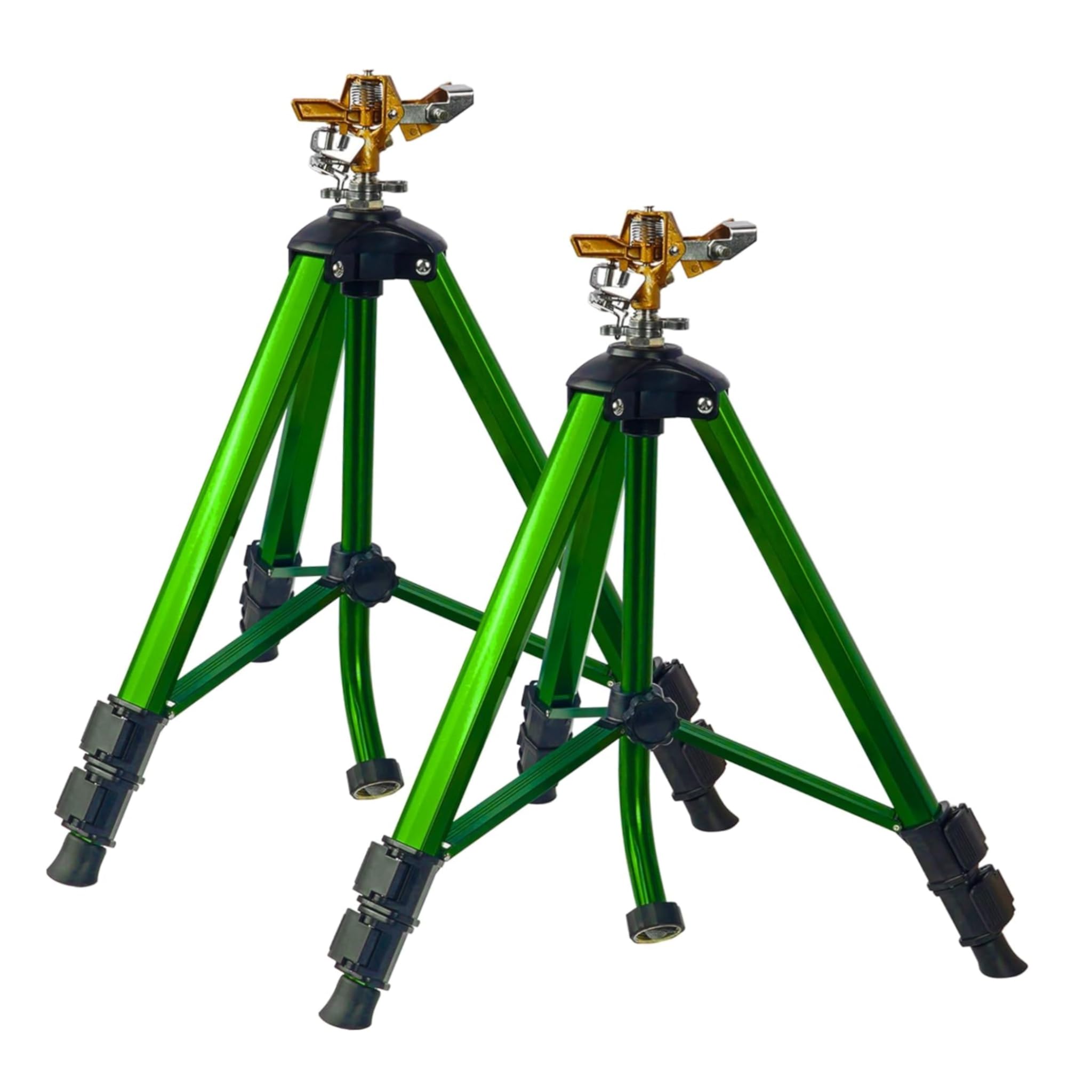 Impact Sprinkler on Tripod Base, 2 Pack Tripod Sprinklers with Brass Head