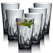 Plastic Drinking Glasses, Set of 6, Shatterproof Drinking Cups, Plastic glass cup