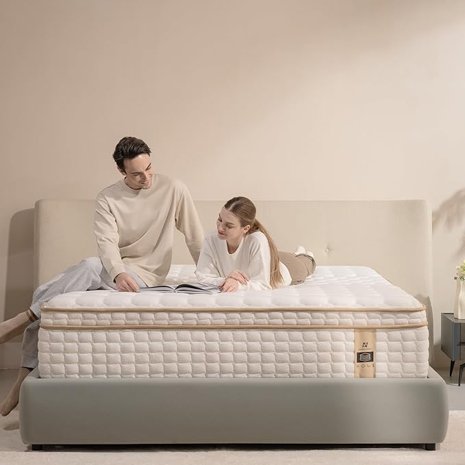 12 Inch King Size Mattress in a Box, Memory Foam Hybrid Mattress for Motion Isolation