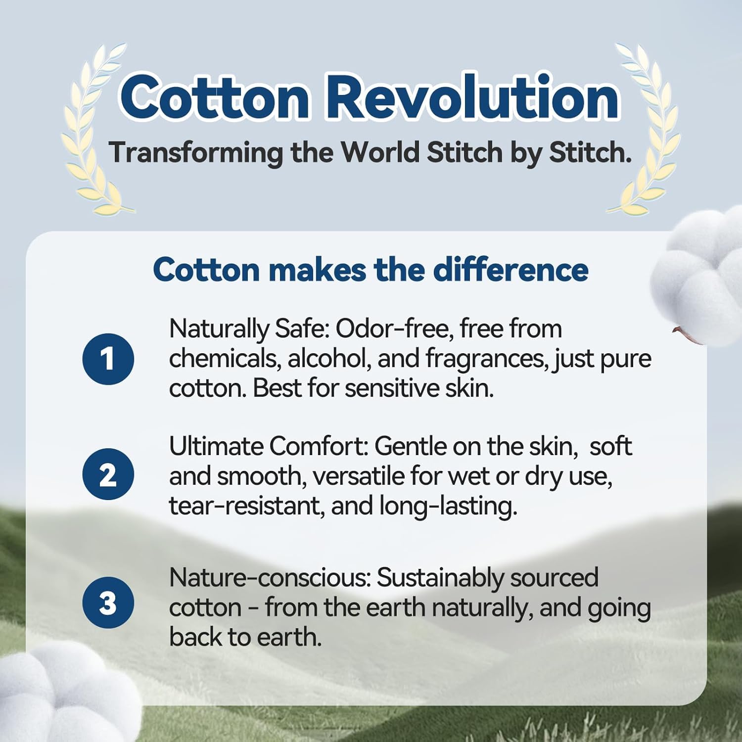 Winner Soft Face Towels, 100% USDA Biobased Facial Towels, Unscented Cotton Tissues for Sensitive Skin, OEKO-TEX Certified Face Towelettes Disposable, Makeup Remover Dry Wipes, 600 Ct, 6 Pack