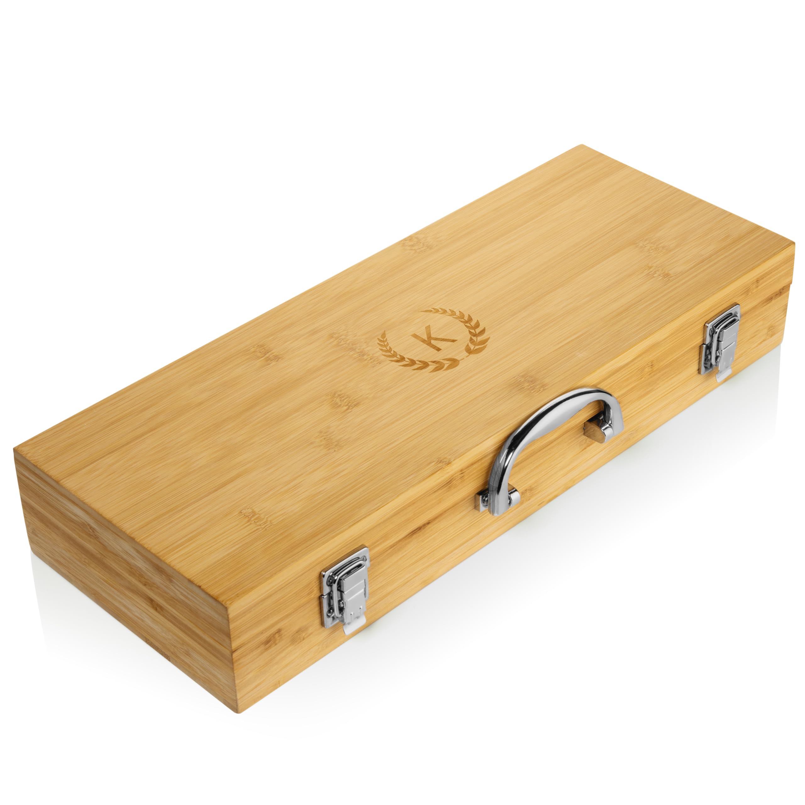 Toolset Box, Grill Accessaries Carrying Case, Grill Kit Case, Bamboo BBQ Utensil