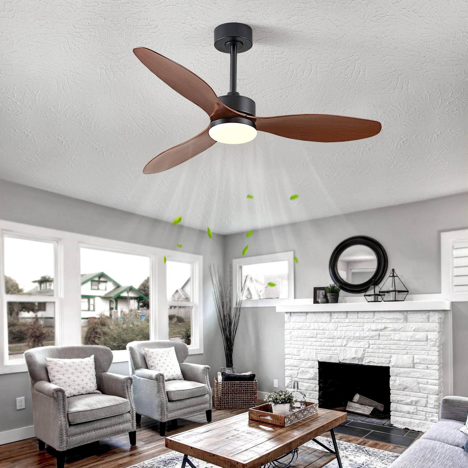 Farmhouse Ceiling Fans with Lights and Remote