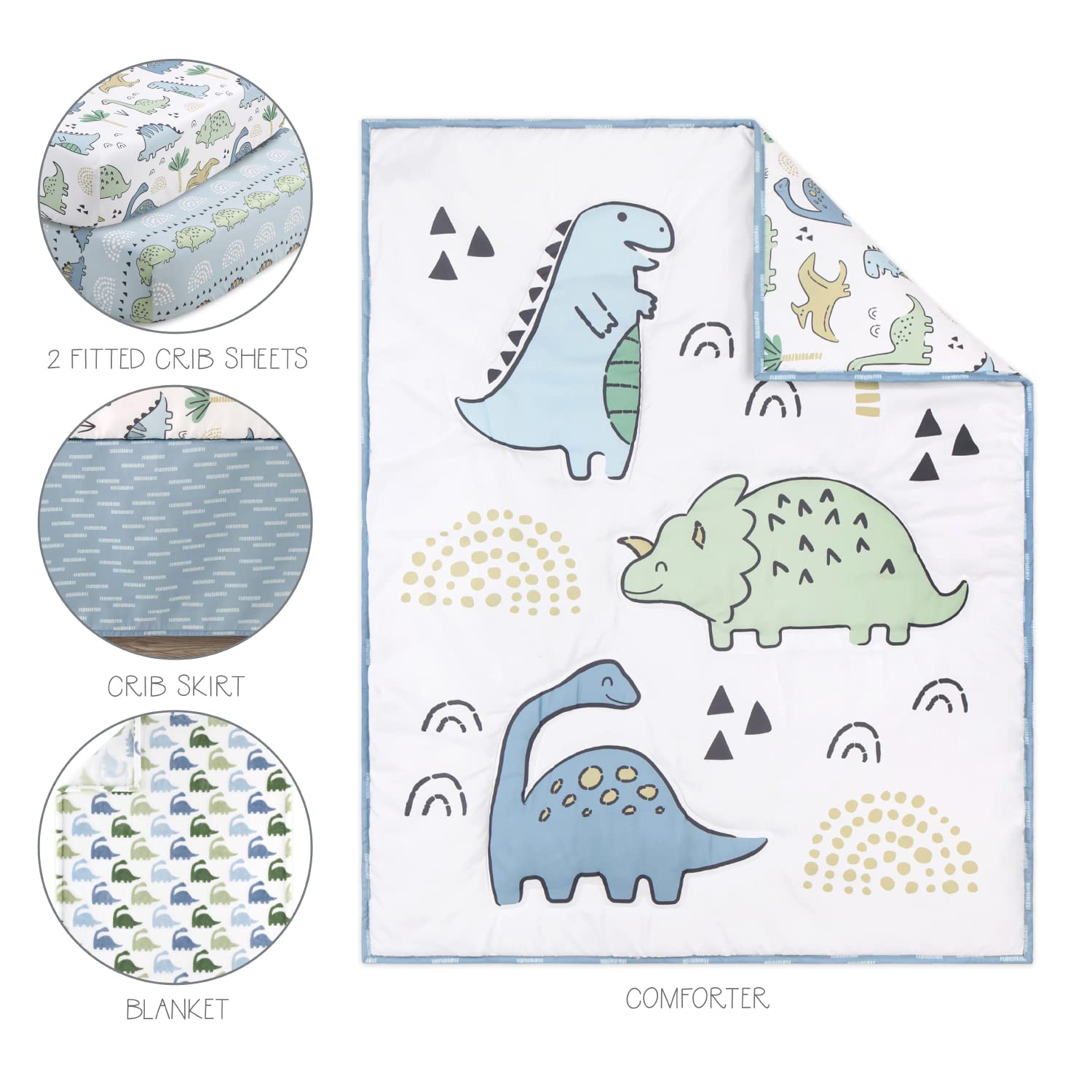 5 Piece Baby Crib Bedding Set for Boys - Newborn, Infant & Toddler Nursery Bed