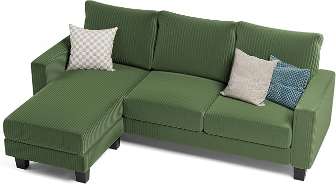 Sofa for Living Room, Couch with Convertible Chaise