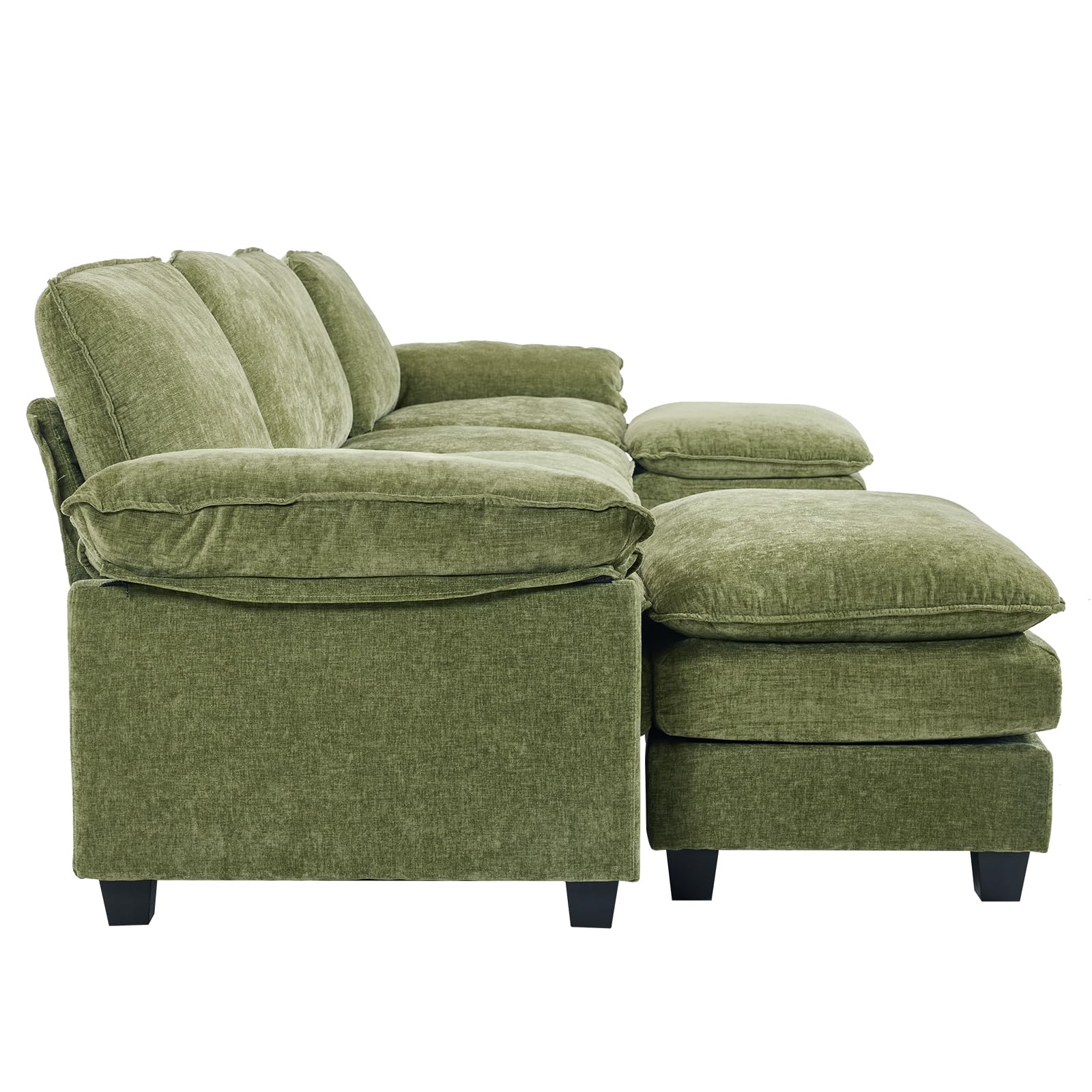 Sectional Sofa Modular Deep Seat Sofa Couch with Ottoman for Living Room