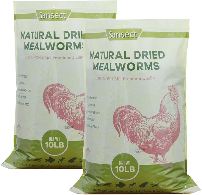 Dried Mealworms, 100% Natural, Non-GMO Mealworms for Chickens-High Protein