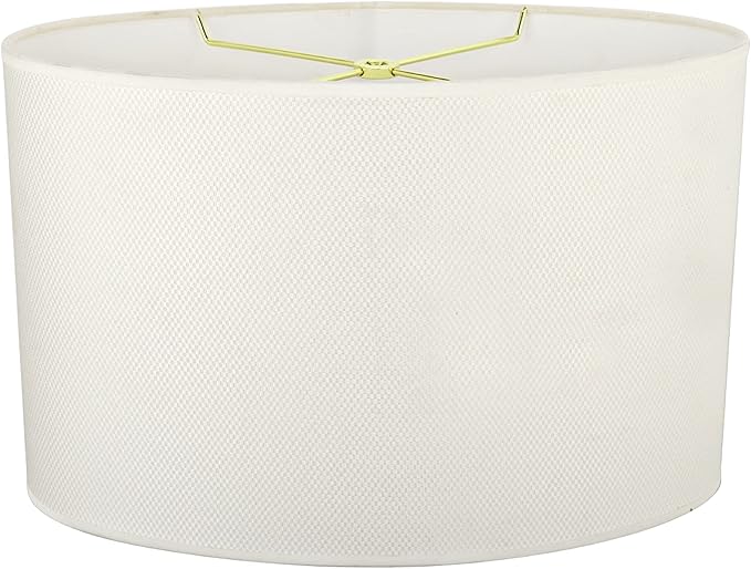 37041A Transitional Oval Hardback Shaped Spider Construction Lamp Shade in Off-White